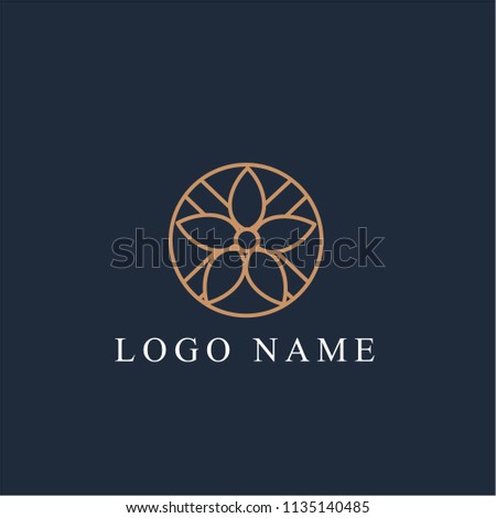 minimalist monoline lineart outline luxury jasmine flower icon logo template vector illustration