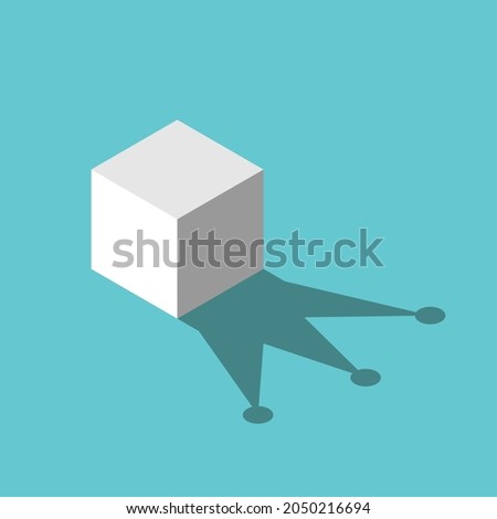 Isometric cube, crown shadow. Opportunity, hidden potential, transformation, change, personal development, dream and self-belief concept. EPS 8 vector illustration, no transparency, no gradients ストックフォト © 