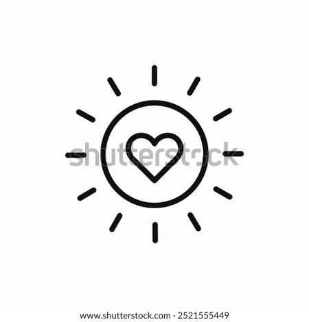 heart in sun icon sign vector