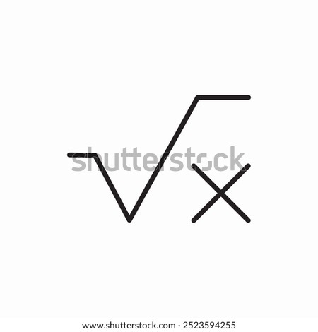 square root line icon sign vector