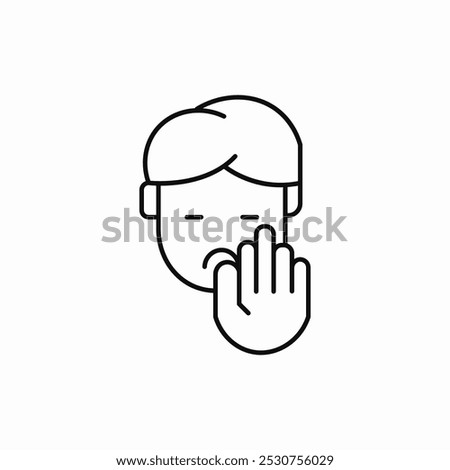 hand stop gesture no icon sign vector