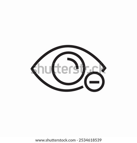 eye minus icon sign vector