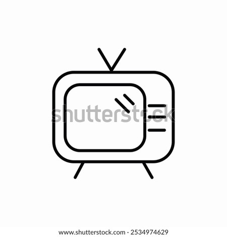 retro tv icon sign vector