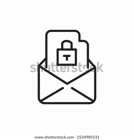 mail lock safety icon sign vector