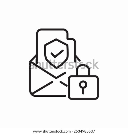 mail lock protection icon sign vector