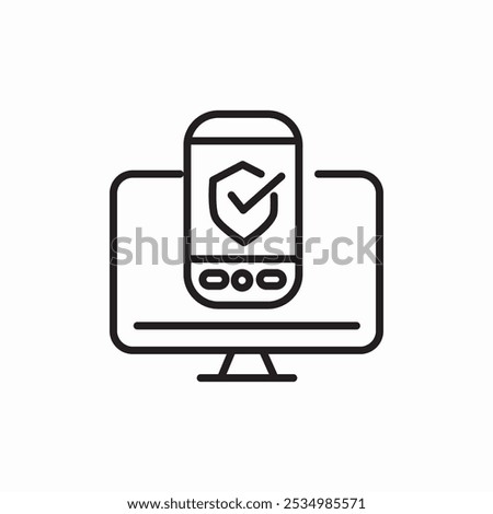 computer phone connection safety icon sign vector