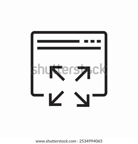 website full screen maximize icon sign vector