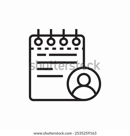 notepad user icon sign vector