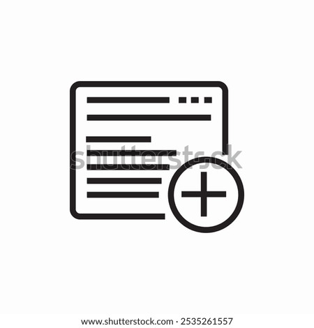 webpage plus add icon sign vector