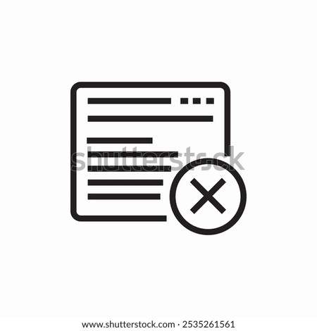 webpage delete icon sign vector