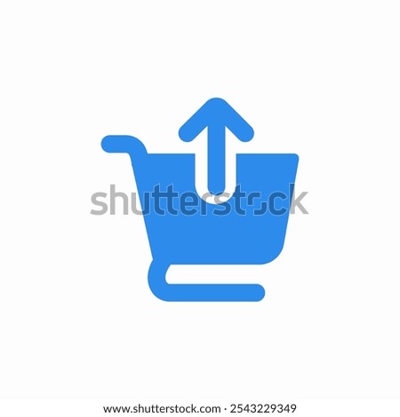 shopping cart upload icon sign vector