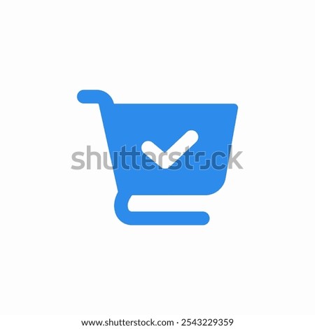 shopping cart check mark icon sign vector