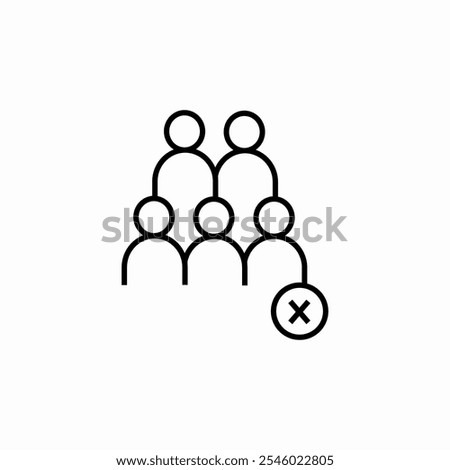 audience delete icon sign vector