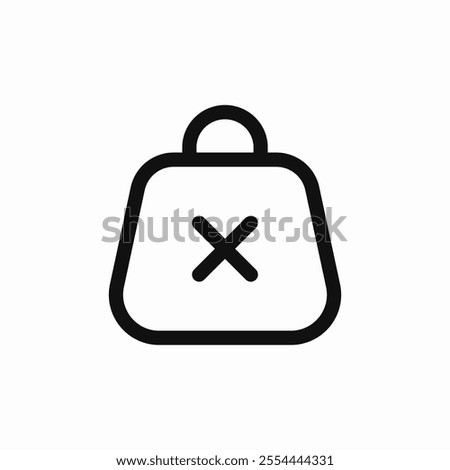 delete shopping bag icon sign vector