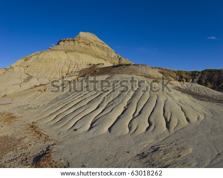 Large file size, water eroded sand stone located in the bad lands of Brooks, Alberta, Canada