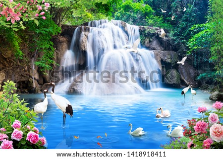 Similar – Image, Stock Photo Water tropics fall and create figures