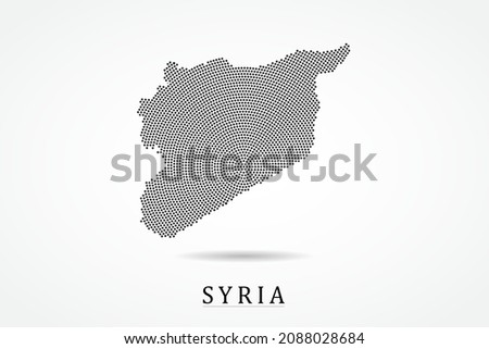 Syria Map - World map vector template with Black dots, grid, grunge, halftone style isolated on white background for education, infographic, design - Vector illustration eps 10