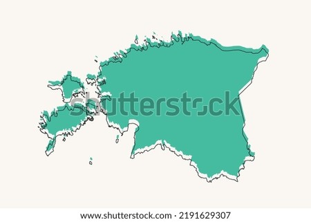 Estonia Map - World map International vector template with black and green geometric shapes and lines style isolated on white background for design, infographic - Vector illustration eps 10