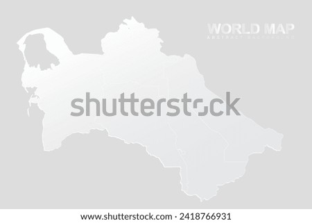 Turkmenistan Map - World Map vector template with High detailed including white and grey gradient color and white outline color isolated on grey background - Vector illustration eps 10