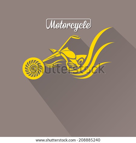 vector Silhouette of classic motorcycle on grey background. motorcycle flat icon. freedom concept