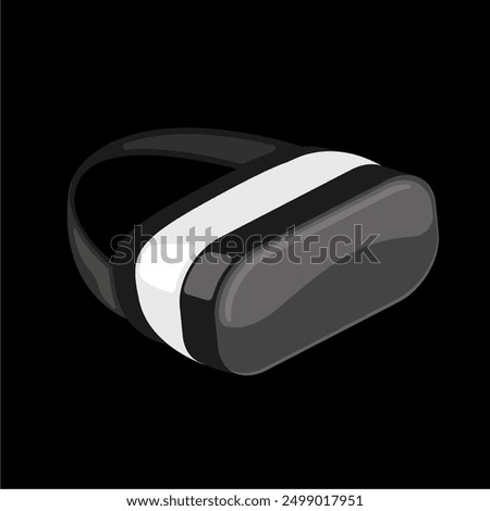 VR glasses virtual headset icon and sign isolated. Flat illustration of vr glasses and vr goggles isolated on black background. Vr gaming logo design template