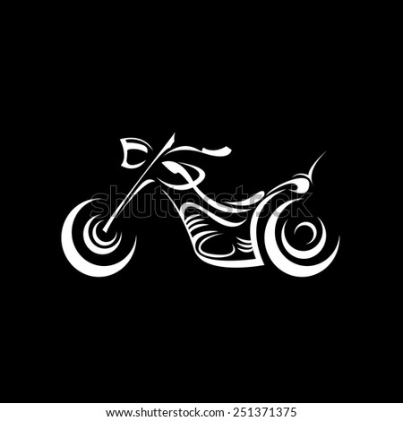 vector Silhouette of classic motorcycle on black background. motorcycle flat icon. freedom concept