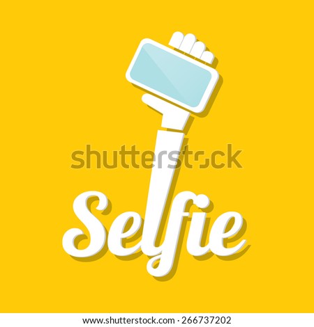 Taking Selfie Photo on Smart Phone concept icon set. vector illustration