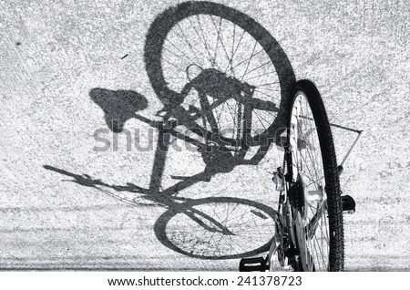Black and white shadow of a bicycle / Shadow of a bicycle