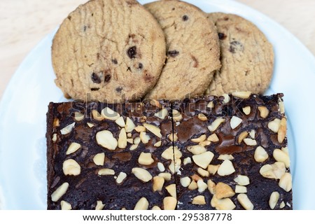 Closeup of Brownie Cookies / Trans fat foods