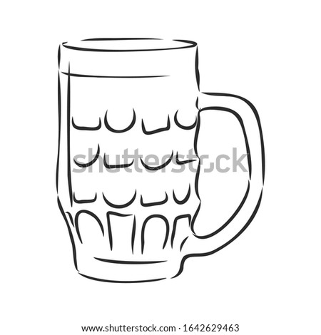 Beer mug empty, vector sketch illustration 