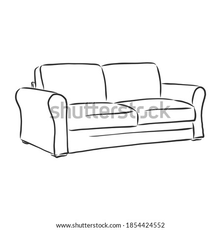 Sofa outline icon. Couch silhouette. Furniture for living room. Vector illustration. sofa vector sketch illustration