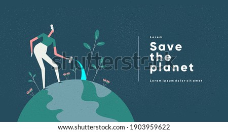 Earth Day. International Mother Earth Day. Environmental problems and environmental protection. Caring for Nature. Flat vector illustration.