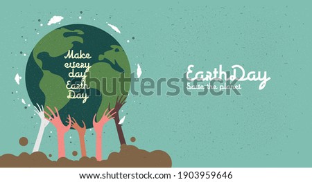 Earth Day. Caring for Nature. International Mother Earth Day. Environmental problems and environmental protection. Flat vector illustration.
