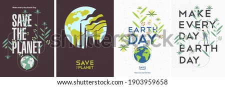 Earth Day. International Mother Earth Day. Environmental problems and environmental protection. Smoking pipes. Vector illustration. Set of vector illustrations