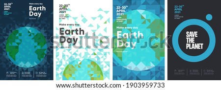 Earth Day. International Mother Earth Day. Environmental problems and environmental protection. Vector illustration. Set of vector illustrations