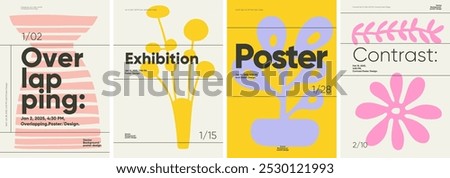 Poster design with minimalist shapes and Brutalist influences, ideal for modern exhibition banners, festival covers, and creative media posters.