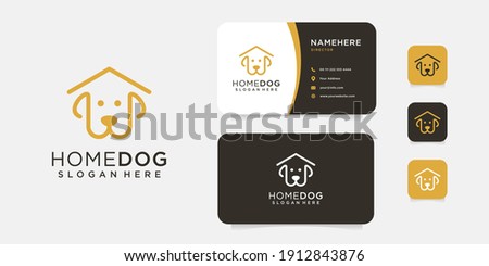House dog logo design with business card template. Logo can be used for icon, brand, and business purpose