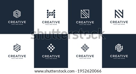 Letter n logo vector design collection for branding company. Logo can be used for icon, brand, identity, monogram, line, template, inspiration, concept, and business company