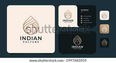 Indian monogram face logo design concept. Logo can be used for icon, brand, culture, and business company