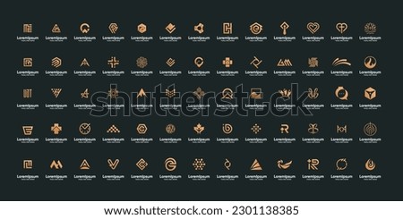 Mega golden gradient logo vector design collection