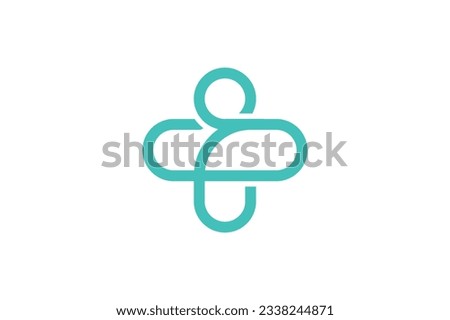 Monogram medical line logo design