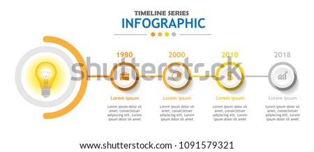 Infographic template for business. 4 steps Timeline diagram, Roadmap chart. Vector infographic.