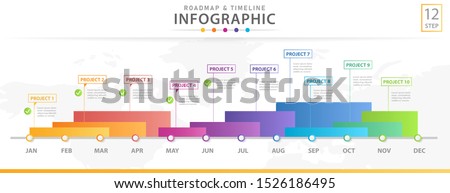 Infographic template for business. Modern Timeline diagram calendar with grantt chart, presentation vector infographic.