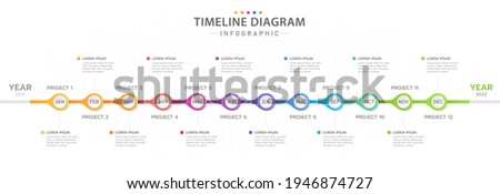 Infographic template for business. 12 Months modern Timeline diagram calendar, presentation vector infographic.