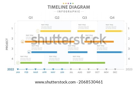 Infographic template for business. 12 Months modern Timeline calendar diagram with Gantt chart, presentation vector infographic.