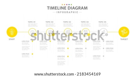 Infographic template for business. 5 Steps modern Timeline diagram calendar with circle and topics, presentation vector infographic.