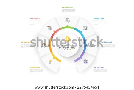 Infographic template for business. 7 Steps Modern Mindmap diagram with topics, presentation vector infographic.