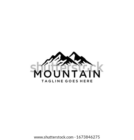 Creative Illustration Simple Mountain Logo Design Vector