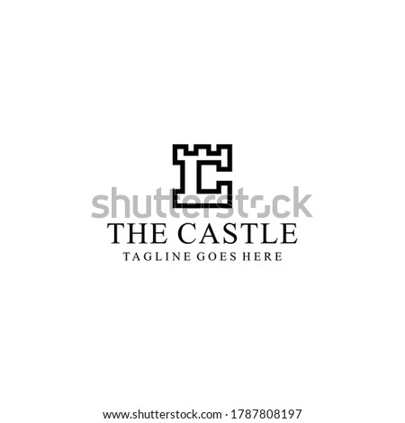 Creative modern castle Concept logo design template 