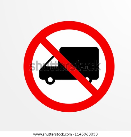 truck no entry, caution warn symbol for public transport areas to do not do that. vector logo, sign, symbol